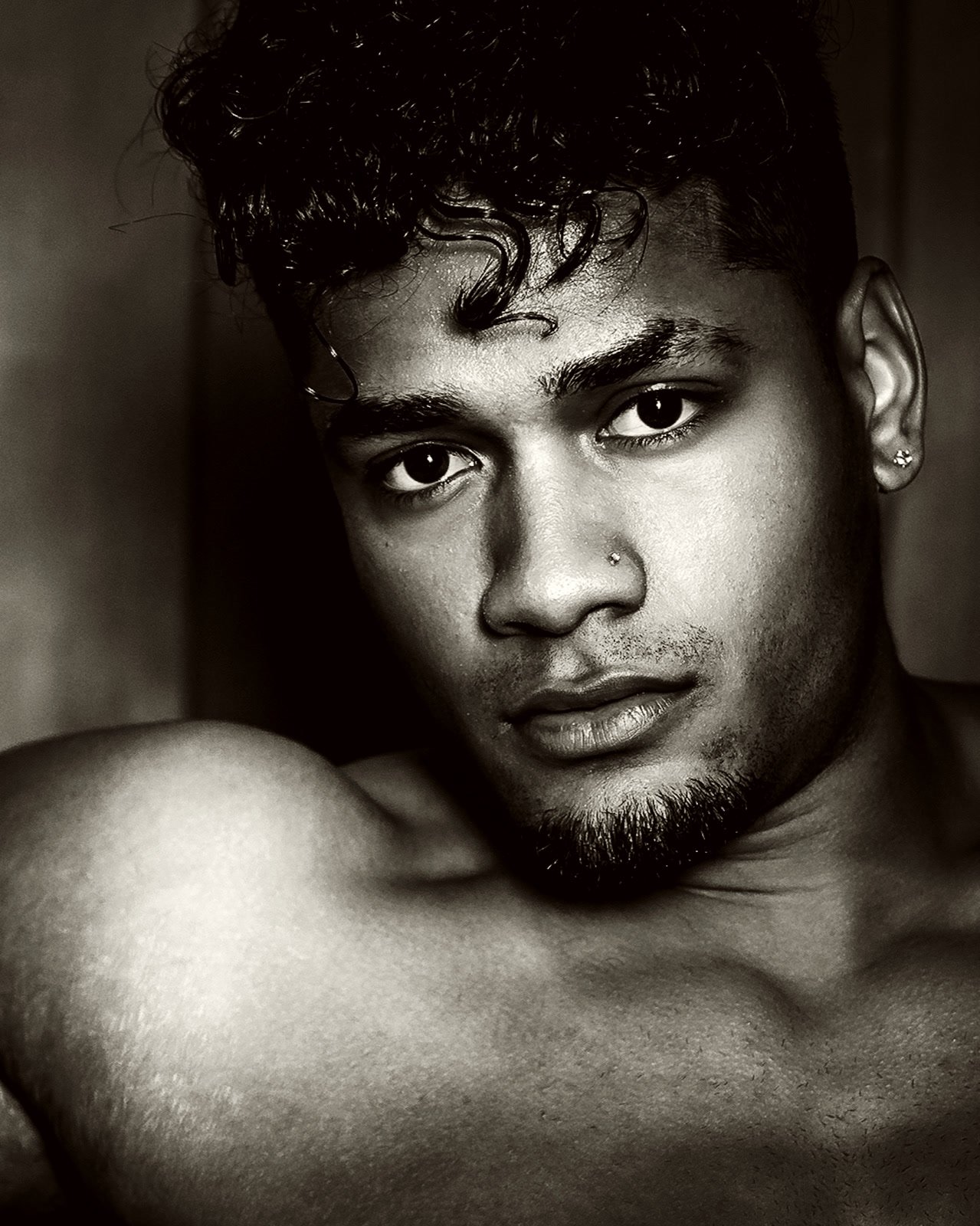Portrait physique, noir et blanc